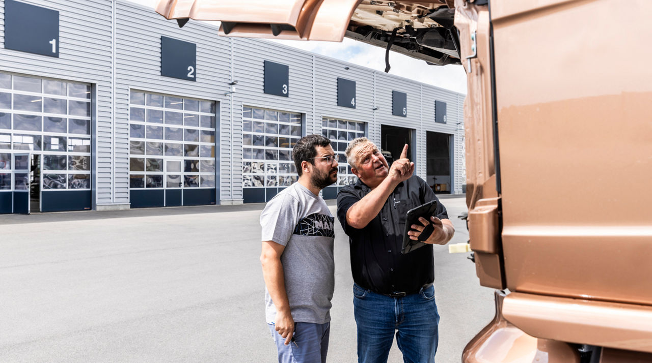 MAN Service Station in Schweinfurt, mit dem TGX MY 2025